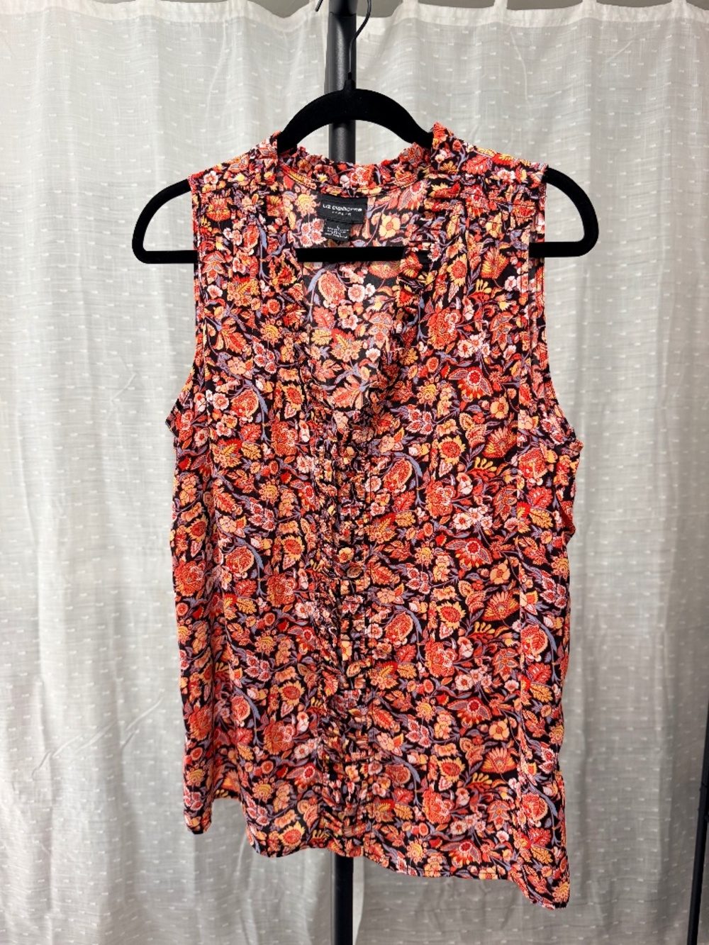 Sleeveless Floral Blouse - L